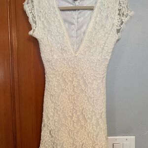 Elegant Lace White Dress